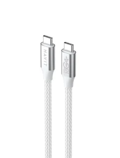 Kabel Havit typ C-Type C CB6290 (bílý/šedý; 100 cm)