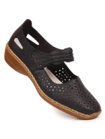 W model 22008934 tmavě modrá kožená polobotka - Rieker