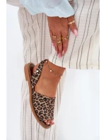 model 21697372 Kožené Nazouvací Sandály Leopardí - Zazoo model 21697372 Kožené Nazouvací Sandály Leopardí - Zazoo