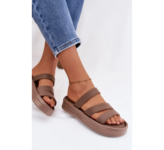 dámské sandály na platformě s pásky Khaki model 21943283 - Boto