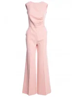 S115 Overal se širokými nohavicemi - pudrový