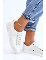 Dámské hladké nízké tenisky Big Star LL274058 Bílé Dámské hladké nízké tenisky Big Star LL274058 Bílé