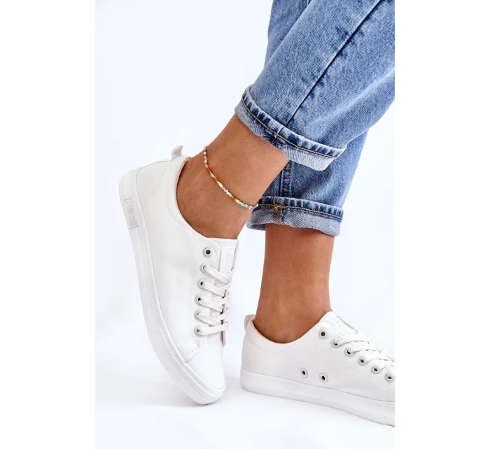 Dámské hladké nízké tenisky Big Star LL274058 Bílé Dámské hladké nízké tenisky Big Star LL274058 Bílé