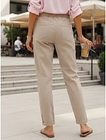 damskie z wysokim stanem beżowe model 22126319 - FashionStreet