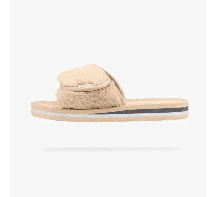 Cubota žabky na suchý zip s kožešinou béžové K24AW-100-001-03-1 Cubota žabky na suchý zip s kožešinou béžové K24AW-100-001-03-1