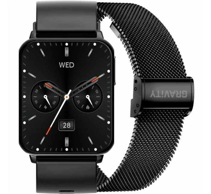 Chytré hodinky Gravity Black 2 Stripes GT17-7 Chytré hodinky Gravity Black 2 Stripes GT17-7