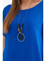 Šaty s kapsami a přívěskem chrpově modrá Šaty s kapsami a přívěskem chrpově modrá