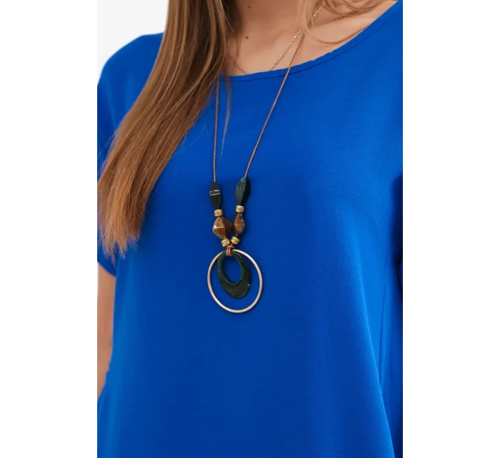 Šaty s kapsami a přívěskem chrpově modrá Šaty s kapsami a přívěskem chrpově modrá