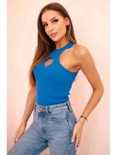 Dámská blůza s výřezem a ozdobnou sponou model 21217861 - K-Fashion