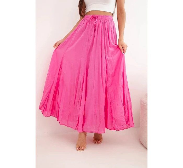 Dámská maxi bavlněná sukně s gumičkou v pase camelová Dámská maxi bavlněná sukně s gumičkou v pase camelová