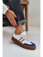 Zazoo N1068 Kožené Nízké Sneakersy Dámské Na Platformě Bílé Zazoo N1068 Kožené Nízké Sneakersy Dámské Na Platformě Bílé