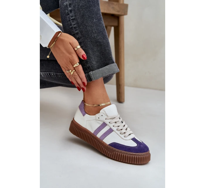 Zazoo N1068 Kožené Nízké Sneakersy Dámské Na Platformě Bílé Zazoo N1068 Kožené Nízké Sneakersy Dámské Na Platformě Bílé