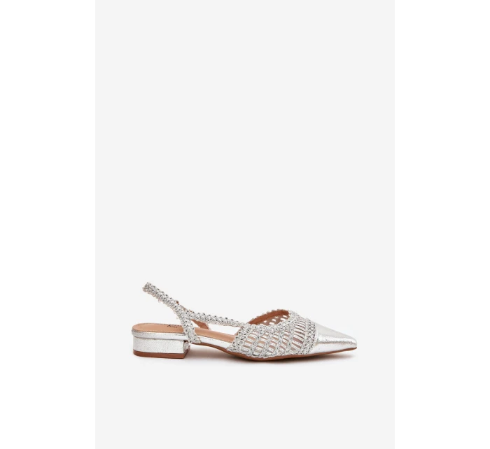 Dámské sandály s pletením na klíně stříbrné Nivorra Dámské sandály s pletením na klíně stříbrné Nivorra