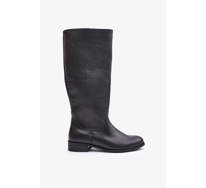 Dámské Kožené Polokozačky Na Zip Lewski 3616 Černé Dámské Kožené Polokozačky Na Zip Lewski 3616 Černé