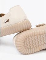 Módní dámské  polobotky hnědé na plochém podpatku