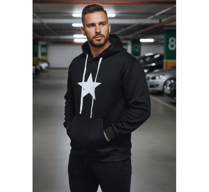 Pánská mikina s kapucí černá model 21993019 - Dstreet Pánská mikina s kapucí černá model 21993019 - Dstreet