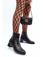 Kožené boty s nízkým podpatkem černé Rennie Kožené boty s nízkým podpatkem černé Rennie