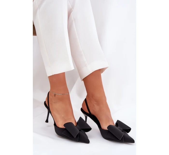 Lodičky S Odkrytými Patami A Mašlí Černé Eklevia