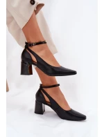 Kožené Lodičky Na Podpatku model 21694790 Černé - Maciejka