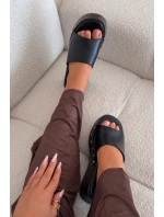 Dámské nazouváky na platformě se zlatými nýty Černé Arionne