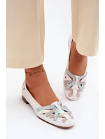 Kožené baleríny Maciejka P7542-11 Bílé