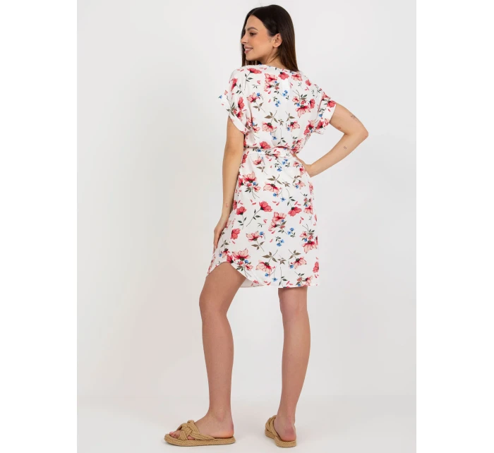 Sukienka WN SK model 21110920 biało czerwony - FPrice Sukienka WN SK model 21110920 biało czerwony - FPrice