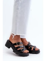 Dámské pantofle na nízkém podpatku ZAXY černé