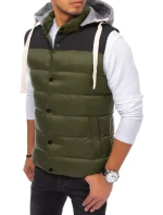 Pánská vesta s kapucí zelená FashionStreet TX3935