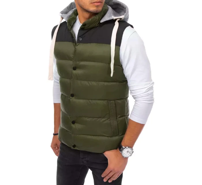 Pánská vesta s kapucí zelená FashionStreet TX3935