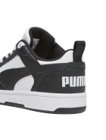Dětské boty Puma Rebound V6 Lo Mid white and black 393833 01 Dětské boty Puma Rebound V6 Lo Mid white and black 393833 01