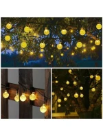 SOLÁRNÍ ZAHRADNÍ SVĚTLO GIRLANDA SOLÁRNÍ ŘETĚZ 4,9 M 40LED TEPLÁ BÍLÁ