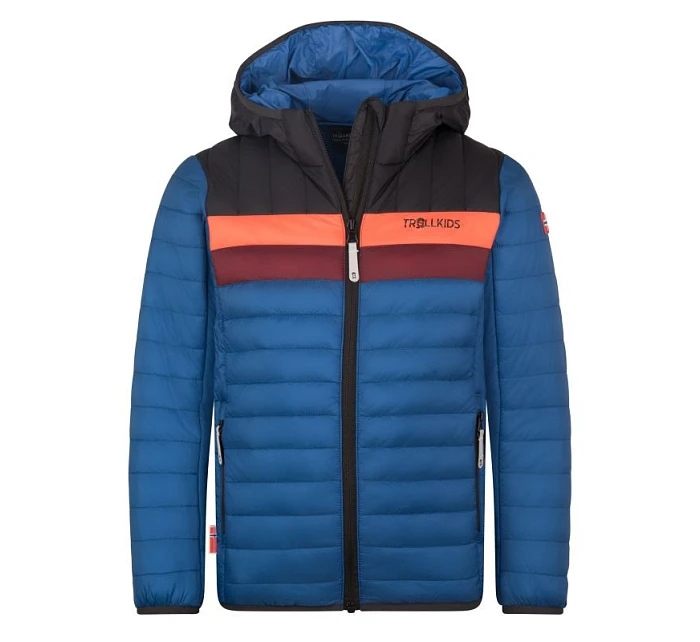 Ultralehká bunda Trollkids Eikefjord z polyfibry alpská modrá/černá/radikálně červená/kaštanová (463-144)