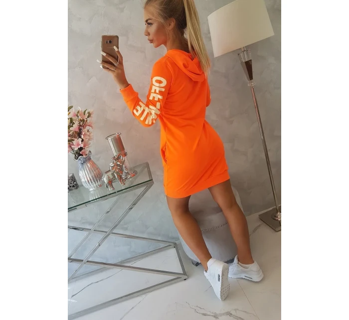 Off White šaty neon orange