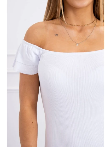 Pruhované šaty s volánky bílé Pruhované šaty s volánky bílé