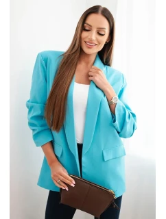 Sako s klopami elegantní tyrkysové