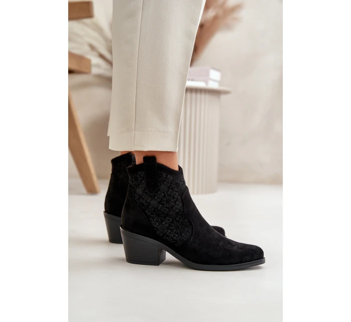 Kozačky Na Zip Eko Semišové Černé model 21668132 - S.Barski