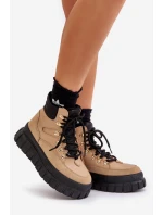 Dámské Zateplené Kotníkové Boty Na Platformě Hnědé model 21673106 - EVENTO