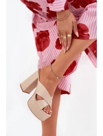 Dámské Klapky Na Platformě A Podpatku Béžové model 21688158 - Boto Dámské Klapky Na Platformě A Podpatku Béžové model 21688158 - Boto