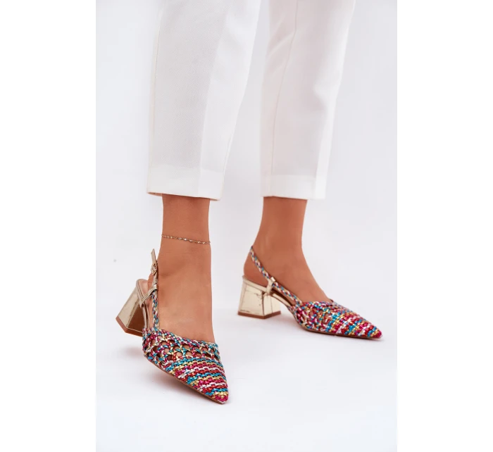 Sandály Na Podpatku S Pletením A Multikolor model 21689747 - Boto Sandály Na Podpatku S Pletením A Multikolor model 21689747 - Boto
