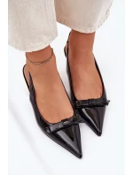 Lakované Sandály Na S Mašlí Černé model 21699990 - Boto Lakované Sandály Na S Mašlí Černé model 21699990 - Boto