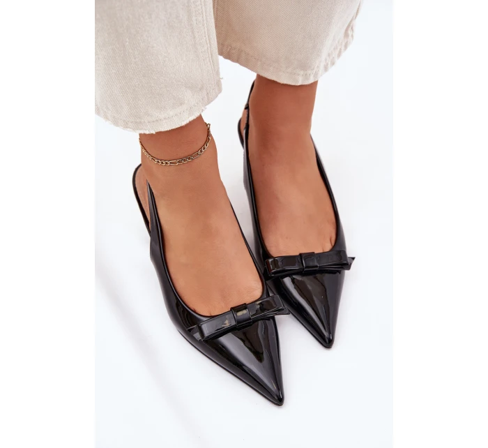 Lakované Sandály Na S Mašlí Černé model 21699990 - Boto Lakované Sandály Na S Mašlí Černé model 21699990 - Boto