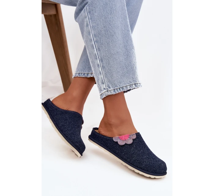 pantofle s květinou tmavě modré model 21725220 - Inblu pantofle s květinou tmavě modré model 21725220 - Inblu