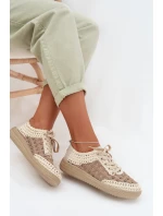 Kožené batohy Dámské polobotky model 22027822 Béžové - D&A