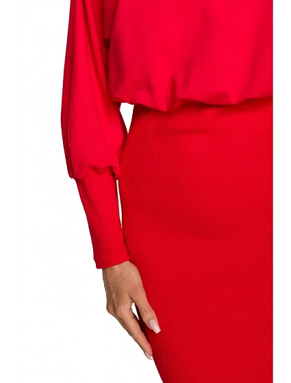 Pletené šaty v hladké červené model 18004239 - Moe