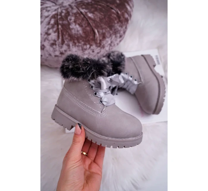 Dětské Kotníkové Boty Zateplené Šedé Tesoro Dětské Kotníkové Boty Zateplené Šedé Tesoro