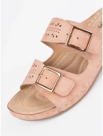 Trendy  sandály dámské růžové na klínku