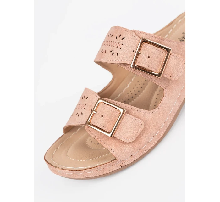 Trendy  sandály dámské růžové na klínku