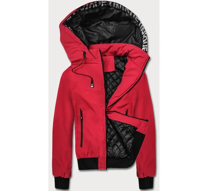 Červená pánská sportovní bunda s kapucí model 18311032 - J.STYLE Červená pánská sportovní bunda s kapucí model 18311032 - J.STYLE