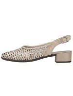 Dámské metalické béžové sandály Rieker 47078-90