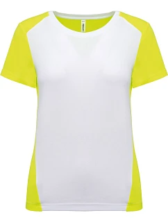 Kariban ProAct PA 4015 Dámské kontrastní sportovní tričko 20.4015 white/fluorescent yellow